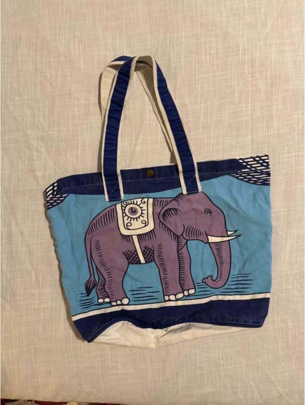 Elephant Graphic Canvas Tote Bag